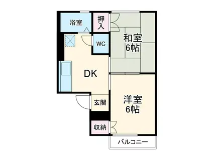 サンパーク柴山(2DK/2階)の間取り写真