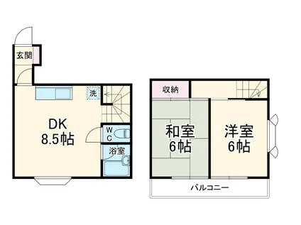 ファイン東百合丘Ⅲ(2DK/3階)の間取り写真