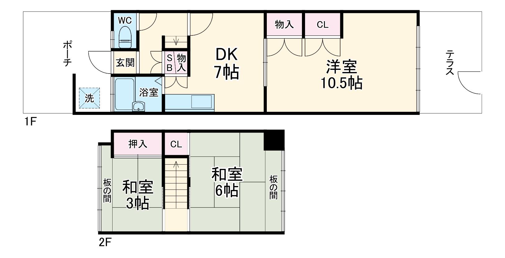 嵯峨団地４号棟(3DK)の間取り写真