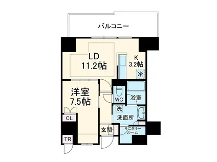 ザ・ハウス豊橋ウエスト(1LDK/14階)の間取り写真