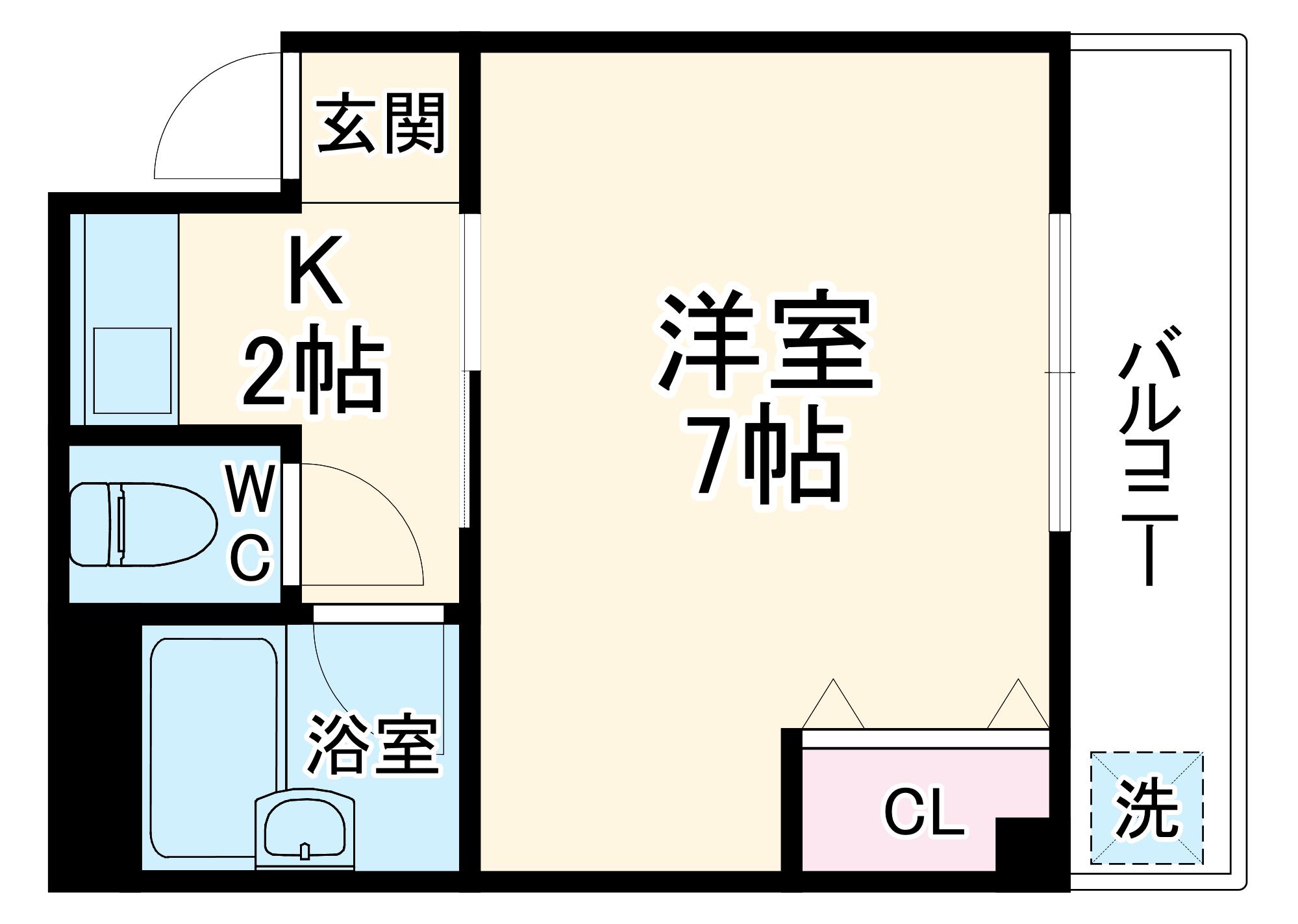 アンクル島原(1K/3階)の間取り写真