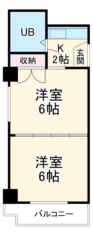 プリンセス泉(2K/4階)の間取り写真