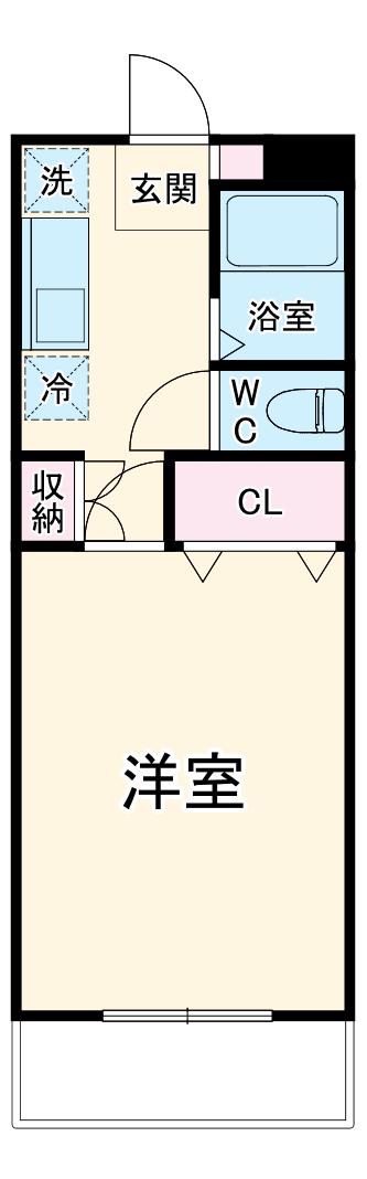 ロイヤルヒルズ石室Ⅱ(1K/1階)の間取り写真