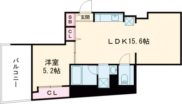 GRANDSTORY用賀2(1LDK/4階)の間取り写真