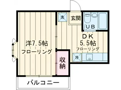 メゾンウェルストンⅣ(1DK/2階)の間取り写真