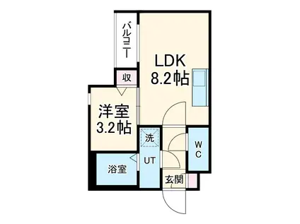 メイクスR元柴田公園(1LDK/3階)の間取り写真