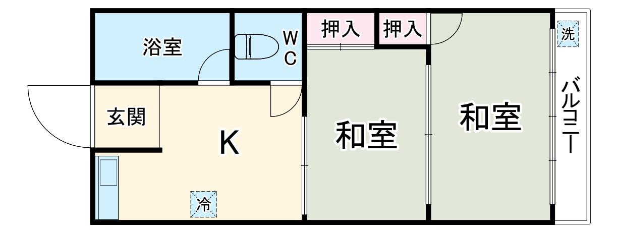 齊藤マンション(2K/4階)の間取り写真
