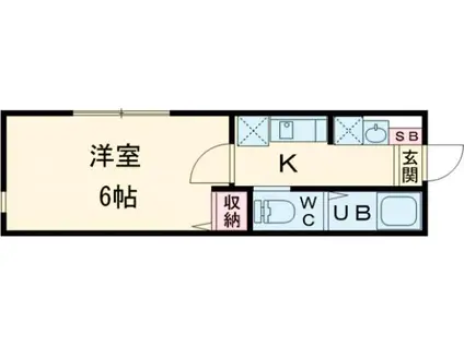 CASA LUXE 仙川(1K/1階)の間取り写真