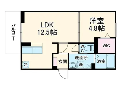 メゾンラフィ—ネ(1LDK/3階)の間取り写真