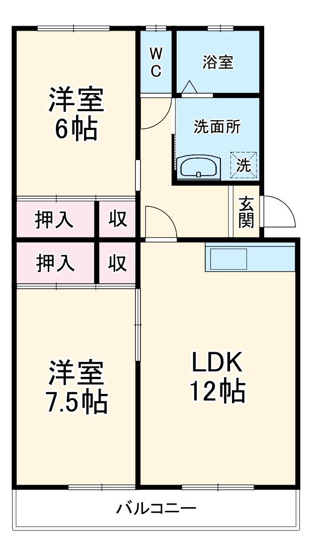 パークタウンⅠ(2LDK/3階)の間取り写真