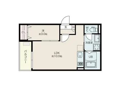 JACK HOJINⅠ(1LDK/2階)の間取り写真