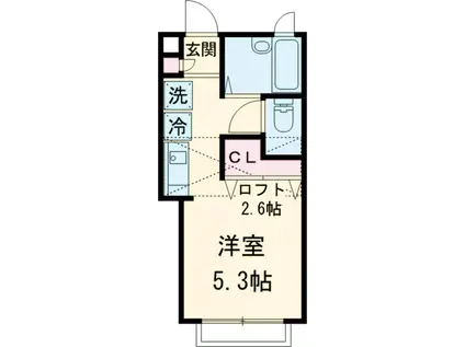 ステュディオ田柄(ワンルーム/2階)の間取り写真