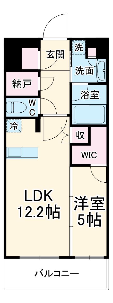 パレステージ藤沢Ⅱ(1LDK/2階)の間取り写真
