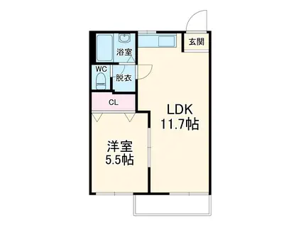 タウニイタカダA(1LDK/1階)の間取り写真