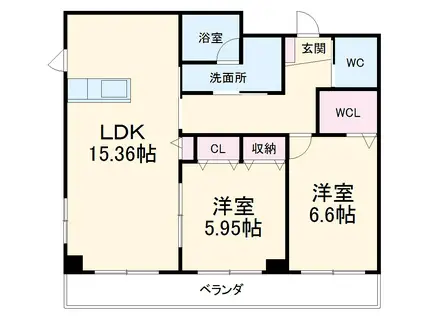 レガーロ掛川(2LDK/5階)の間取り写真