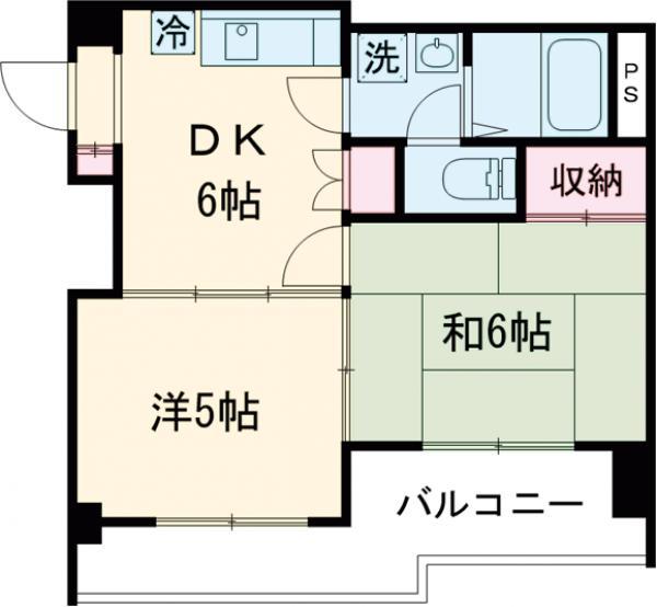 セイワアクレイム国立(2DK/2階)の間取り写真
