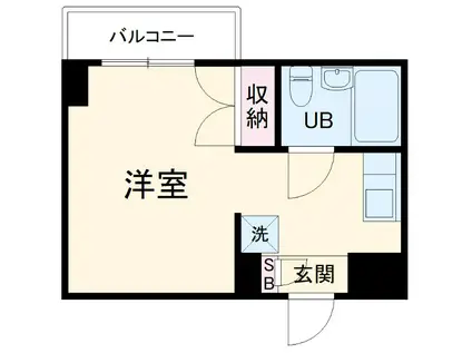 ドルフ安藤橋Ⅲ(1K/2階)の間取り写真