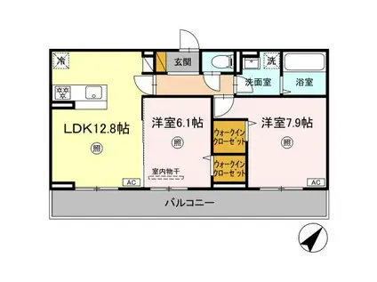 コンフォール古市場 ANNEX(2LDK/3階)の間取り写真