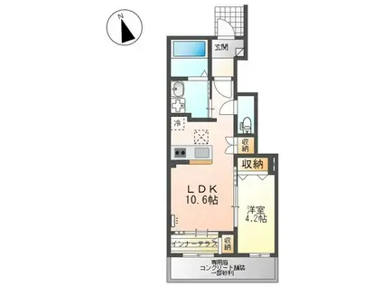 クローバー(1LDK/1階)の間取り写真