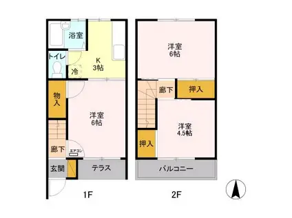 コーポ鈴木Ｂ(3K)の間取り写真