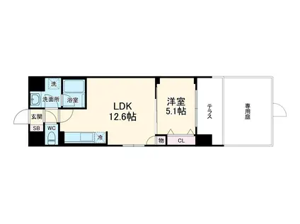 ベラジオ雅び京都三条通(1LDK/1階)の間取り写真