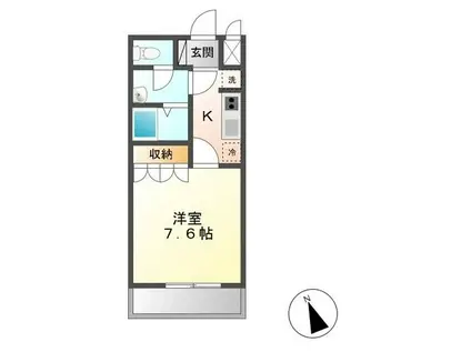 SUN COURT.K(1K/2階)の間取り写真