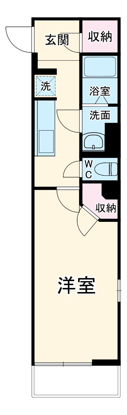 リブリ・中浦和Ⅱ(1K/2階)の間取り写真