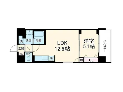 ベラジオ雅び京都三条通(1LDK/8階)の間取り写真