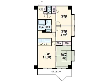 インシュランスビル12(3LDK/3階)の間取り写真