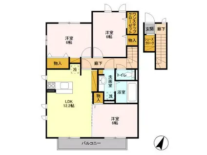 八千代の杜 イーストパークC(3LDK/2階)の間取り写真
