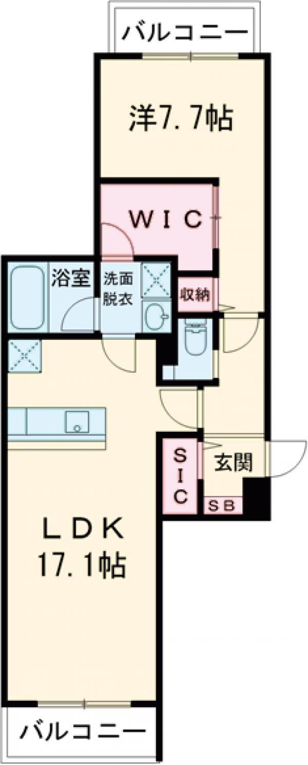 ル・フタバ(1LDK/3階)の間取り写真
