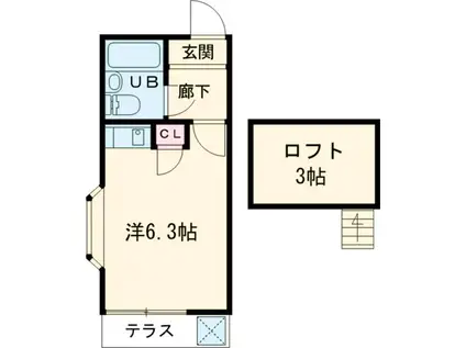 ライフピア上北沢(ワンルーム/2階)の間取り写真