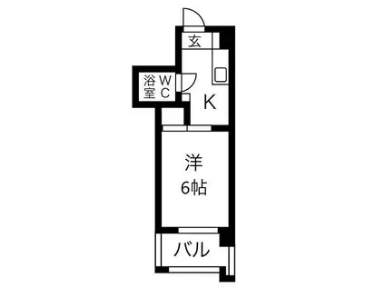 第5七福ビル(1K/2階)の間取り写真