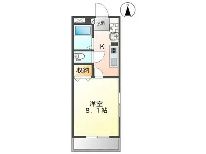 エバーレジデンスB棟(1K/2階)の間取り写真