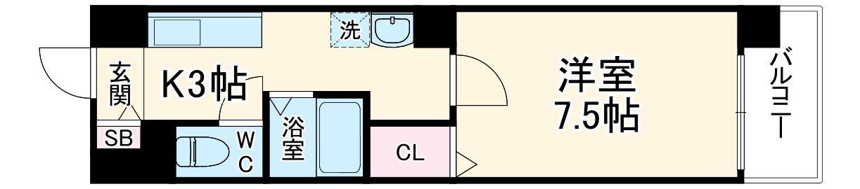 リアライズ岐阜駅前(1K/4階)の間取り写真