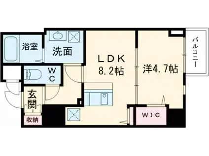 ディーシーガーデン京都西(1LDK/7階)の間取り写真