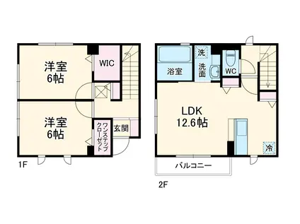 グランシャリオ・ヴィラＢ棟(2LDK)の間取り写真
