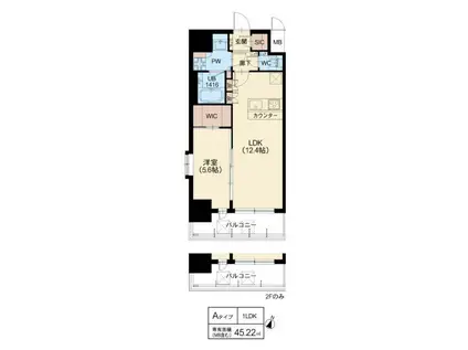 スプランディッド新大阪Ⅵ(1LDK/4階)の間取り写真