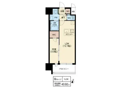 スプランディッド新大阪VII(1LDK/7階)の間取り写真