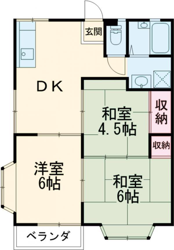 アゼリア3(3DK/1階)の間取り写真
