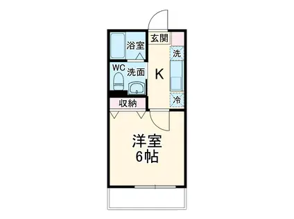ウィングガーデン吉野町(1K/3階)の間取り写真