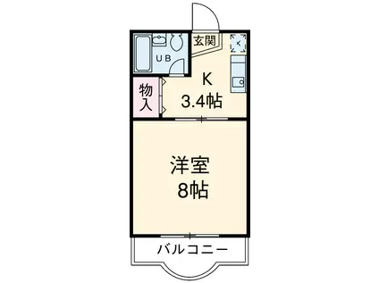 コーポニューパール(1K/1階)の間取り写真