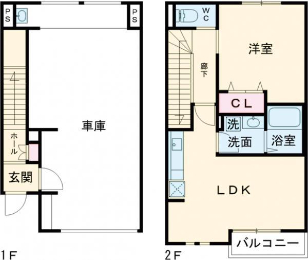 アヴァンティ環八西台(1LDK/1階)の間取り写真