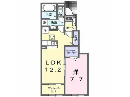 ルーツショアⅠ(1LDK/1階)の間取り写真