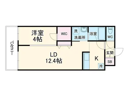 ウェルスクエア四条大宮ノース(1LDK/1階)の間取り写真