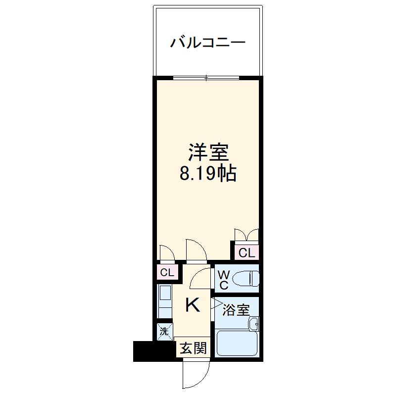 プレシャス博多駅A(1K/9階)の間取り写真