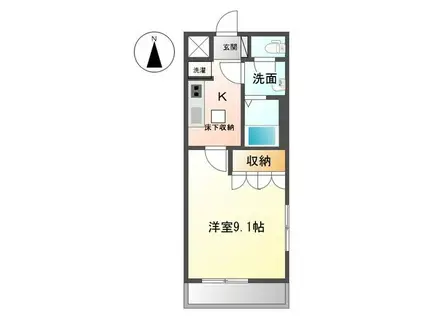 ジェイド(1K/1階)の間取り写真