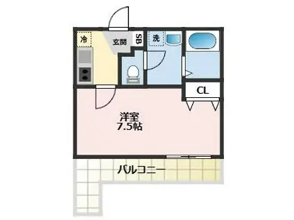 リアル北久里浜パークテラスⅠ(1K/2階)の間取り写真