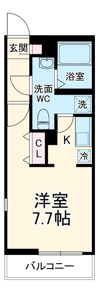 リブリ・クレールカルチェⅠ(1K/3階)の間取り写真