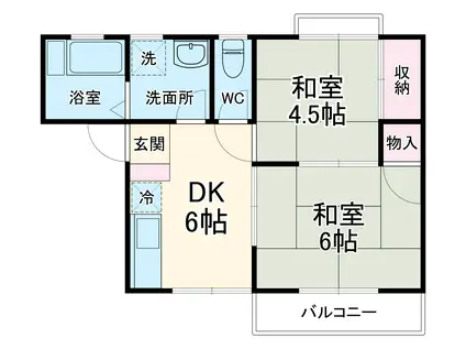 大町アーバンハイツ(2DK/1階)の間取り写真